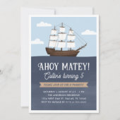 Invitation Ahoy Matey Pirate Boy Anniversaire (Devant)