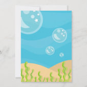 Invitation Ahoy Matey ! Pirate de requin jaune sous mer Anniv (Dos)