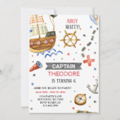 Invitation Ahoy Matey Pirate Ship Boy Anniversaire (Devant)