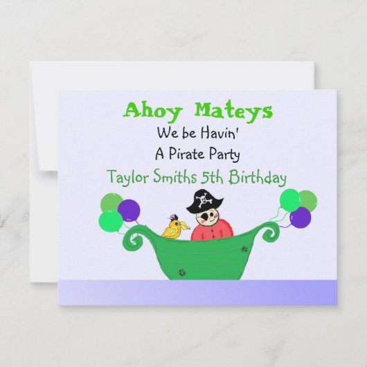 Invitation Ahoy Mateys (Devant)