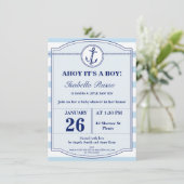Invitation Ahoy Nautical C'est un Baby shower-garçon Invitati (Debout devant)