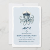 Invitation Ahoy Nautical Octopus Birthday | Ocean Sailor (Devant)