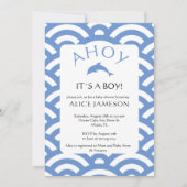 Invitation Ahoy Nautique C'est un bébé bébé garçon douche gar (Devant)