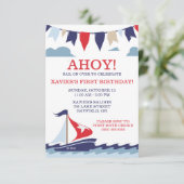 Invitation AHOY ! Nautique fête d'anniversaire (Debout devant)