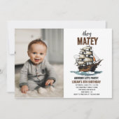 Invitation Ahoy ! Pirate Ship 8e anniversaire (Devant)