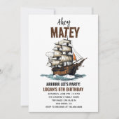 Invitation Ahoy ! Pirate Ship 8e anniversaire (Devant)