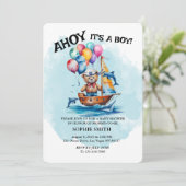Invitation Ahoy Sailor Son A Boy Nautical Theme Baby shower (Debout devant)