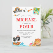 Invitation Ahoy Shipmates Treast Hunt Ship Pirate Anniversair (Debout devant)