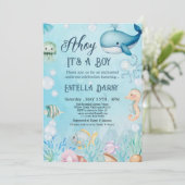 Invitation Ahoy ! Sous L'Invitation Du Baby shower Sea Boy (Debout devant)