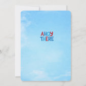 Invitation Ahoy There Bleu Rouge Bleu Blancs Bateau phare (Dos)