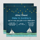 Invitation Ahoy There Voiliers & Etoiles (Devant / Derrière)