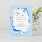 Invitation Ahoy Under Sea Animals Baby shower Nautique Garçon (Debout devant)