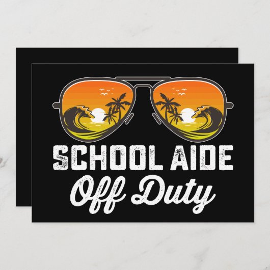 Invitation Aide Scolaire Hors Service Lunettes De Soleil Dern (Devant / Derrière)