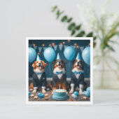 Invitation Aidez à célébrer notre petit gentleman, l'annivers (Debout devant)