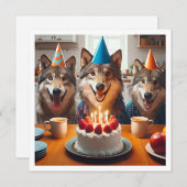 Invitation Aidez à fêter notre sauvage, anniversaire de loup (Devant / Derrière)