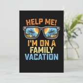 Invitation Aidez-moi Je suis en vacances en famille (Debout devant)