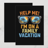 Invitation Aidez-moi Je suis en vacances en famille (Devant / Derrière)