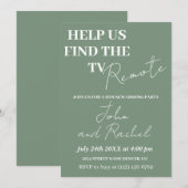 Invitation Aidez-nous à trouver la télécommande amusante fête (Devant / Derrière)