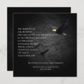 Invitation Aigle à tête blanche sur roche noire (Devant / Derrière)