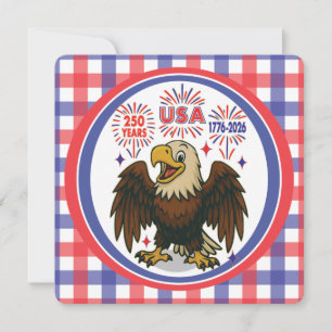 Invitation Aigle chauve avec feux d'artifice – États-Unis 250