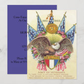 Invitation Aigle chauve Drapeau américain Rose (Devant / Derrière)