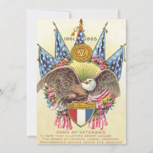Invitation Aigle chauve Drapeau américain Rose