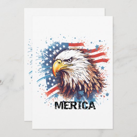 Invitation Aigle d'Amérique vintage (Devant / Derrière)