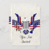 Invitation Aigle et drapeau patriotiques américains (Devant / Derrière)