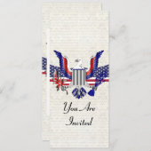 Invitation Aigle et drapeau patriotiques américains (Devant / Derrière)