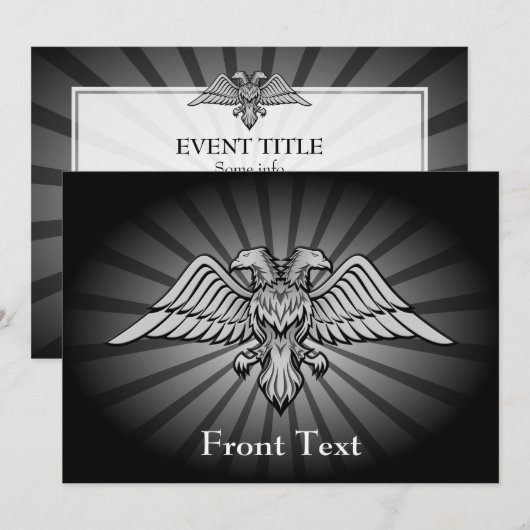 Invitation Aigle gris à deux têtes (Devant / Derrière)