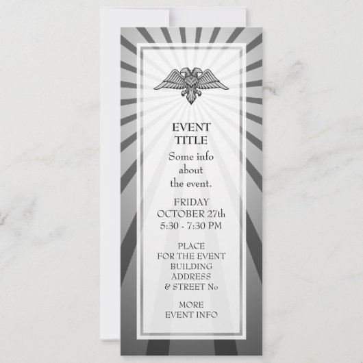 Invitation Aigle gris à deux têtes (Dos)