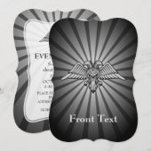 Invitation Aigle gris à deux têtes (Devant / Derrière)