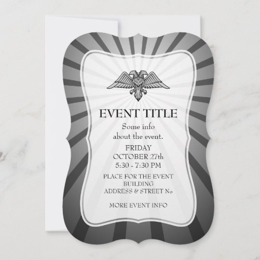 Invitation Aigle gris à deux têtes (Dos)
