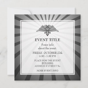 Invitation Aigle gris à deux têtes