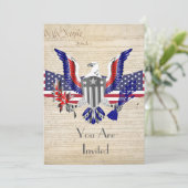 Invitation Aigle patriotique américain, drapeau et constituti (Debout devant)