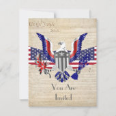 Invitation Aigle patriotique américain, drapeau et constituti (Devant)
