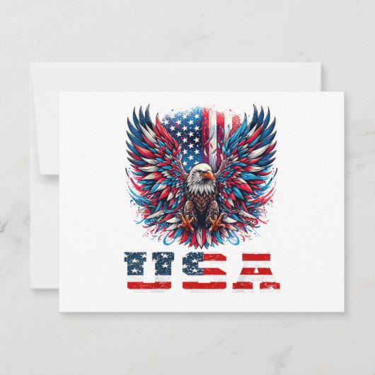 Invitation Aigle Patriotique Drapeau USA (Devant)