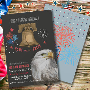 Invitation Aigle patriotique et liberté pour le 250e annivers