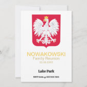Invitation Aigle polonaise 🦅 Polski Pologne Crest Réunion (Dos)