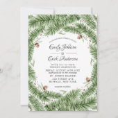 Invitation Aigle verte Pinecone Kraft Mariage de Noël (Devant)