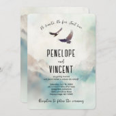 Invitation Aigles de vol aquarelle art (Devant / Derrière)