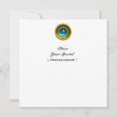 Invitation Aigue-marine agate blanche MON (Dos)