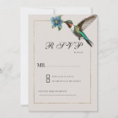 Invitation Aiguille à colibri rouge foncé et doux RSVP (Devant)