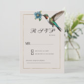 Invitation Aiguille à colibri rouge foncé et doux RSVP (Debout devant)