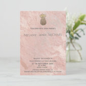 Invitation Aiguille minimaliste en marbre rosegold (Debout devant)