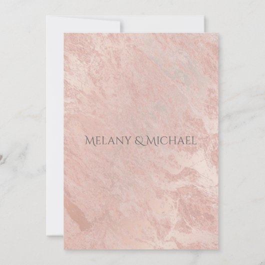 Invitation Aiguille minimaliste en marbre rosegold (Dos)