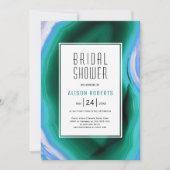 Invitation Aiguille verte et bleue et cadre douche nuptiale (Devant)