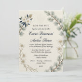 Invitation Aiguilles de pin, Edelweiss, Fleurs blanches, Gauf (Debout devant)