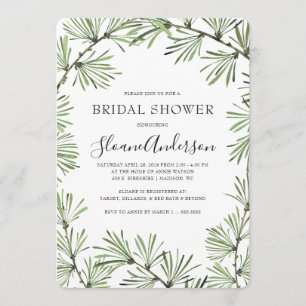 Invitation Aiguilles de pin moderne nuptiale douche Invitatio