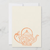 Invitation Aiguilles orange rétro teapot bébé est en train de (Dos)